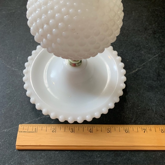 VINTAGE | Milk Glass Hobnail Boudoir Lamp - Picture 7 of 8